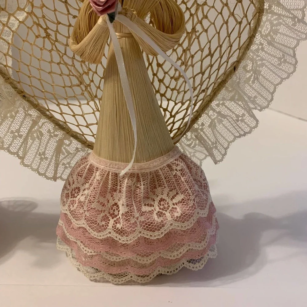 Vintage‎ Corn Silk Angels Dolls Tree Toppers Set of 2